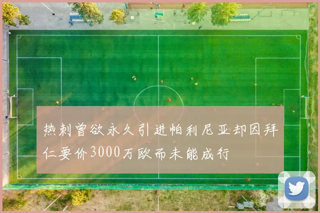 热刺曾欲永久引进帕利尼亚却因拜仁要价3000万欧而未能成行